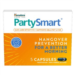PARTY SMART Capsules, Himalaya (ПАТИ СМАРТ, средство от похмелья, Хималая), 5 капс.