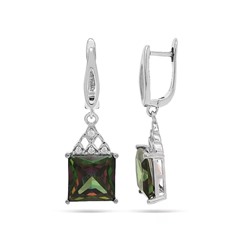 Серьги из серебра мистик кварц, МЦВ091