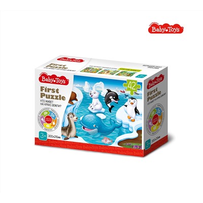 Пазл First Puzzle «Кто живет на краю земли» 42 элемента