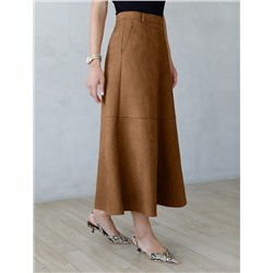 Юбка четырехклинка из искусственной замши