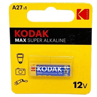 Батарейка  Kodak MAX SUPER 27A  (маленькая) 1BL  алкалиновая MN-27