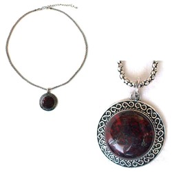 Подвеска металл Яшма круг SH 500306