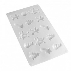 Форма силиконовая для шоколада "Новогоднее ассорти" 29*17 см, 15 ячеек