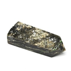 Кристалл из зелёной слюды с включениями мусковита "Карандаш" 31*22*89мм, 127г