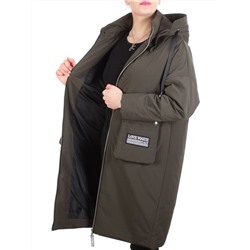 ZW-2306-C SWAMP COLOR Пальто демисезонное женское (100 гр. синтепон) BLACK LEOPARD размеры 46-48-50-52-54-56