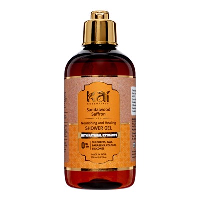 SANDALWOOD SAFFRON Nourishing and Healing Shower Gel, Kai Essentials (САНДАЛ ШАФРАН питающий и заживляющий гель для душа, Каи Эссеншиалс), 200 мл.