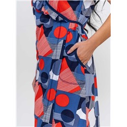 Халат женский Текс-Плюс, цвет синий красный