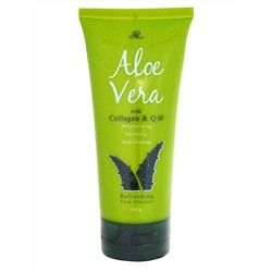 ALOE VERA with Collagen & Q10 Refreshing Foam Cleanser, AR (АЛОЭ ВЕРА с коллагеном и Q10 освежающая пенка для умывания), 150 г.