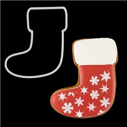 Вырубка для пряника "Рождественский носок" мини пластик, 8 см