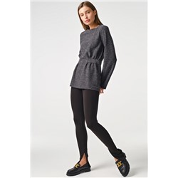 Джемпер трикотажный удлиненный приталенный серый