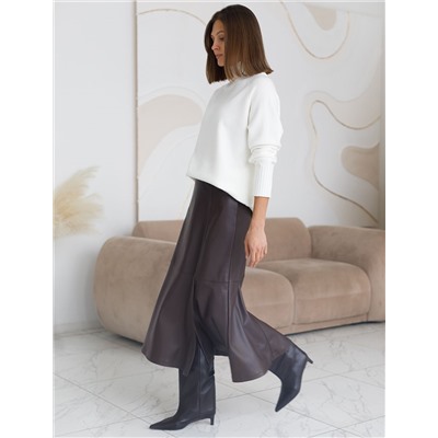 Расклешенная юбка из искусственной кожи