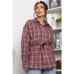 Рубашка хлопковая Джанет (винный) Б14274-4М