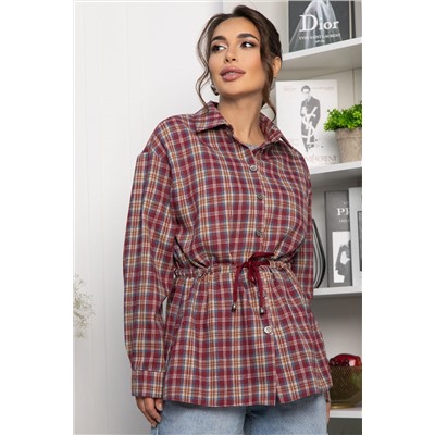 Рубашка хлопковая Джанет (винный) Б14274-4М