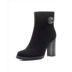 XH-X187-R102-2 BLACK Ботильоны женские (натуральная замша, байка) размер 34