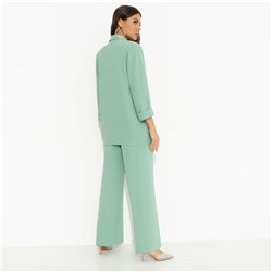 Брючный костюм из лёгкой ткани, Стиль по-французски (green, 2 в 1)