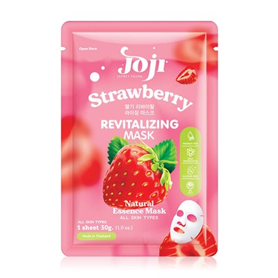 STRAWBERRY Revitalizing Mask, Joji (КЛУБНИКА восстанавливающая тканевая маска, Джоджи), 30 г. (1 шт.)