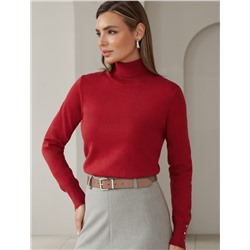 Водолазка тонкой вязки из хлопка с нейлоном