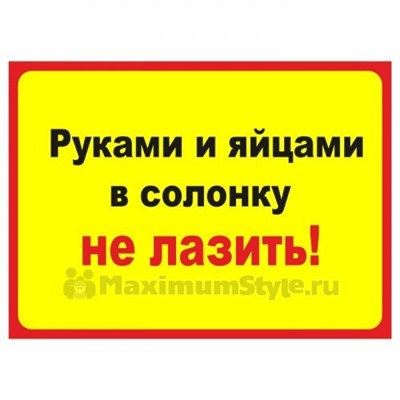 Табличка на дверь "Руками и яйцами в сононку не лазить!"