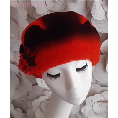 Волна Роза кролик рекс Берет женский (56-58)