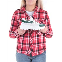 DMG08-3 WHITE/GREEN Кроссовки женские (нат.кожа, нат.замша, текстиль) размер 39