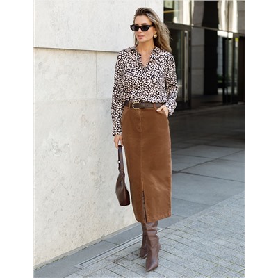 Юбка из эластичного микро-вельвета