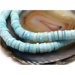 Бусы из Опала тонированного диски гр.8*3мм цв.голубой, 49см, 42,04г