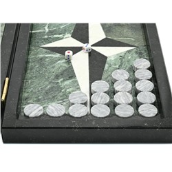 Нарды из змеевика и гранита "Звезда" 490*440*30мм