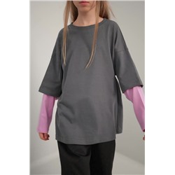 Лонгслив с двойным рукавом для девочки Happyfox