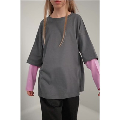 Лонгслив с двойным рукавом для девочки Happyfox