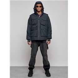 Куртка - жилетка трансформер 2 в 1 мужская зимняя темно-синего цвета 2409TS