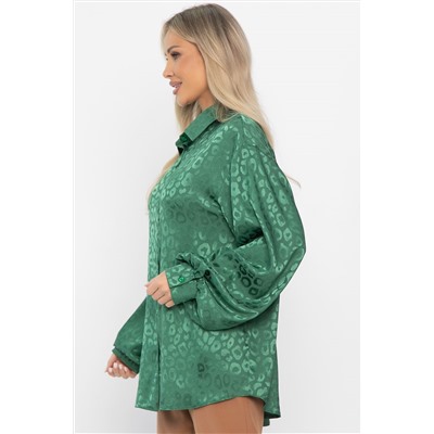 Рубашка атласная Все мысли о тебе (зеленая) Б14504-7М