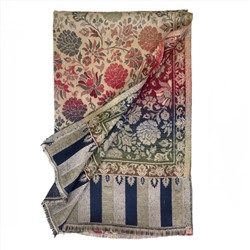 TURANGO, Тёплый индийский палантин С ЦВЕТАМИ (размер 200 см. х 90 см.), 1 шт.