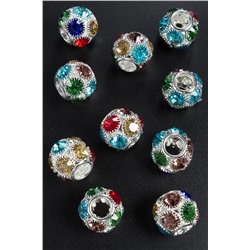 Бусины металл 18 мм со стразами (5 шт) SF-2503