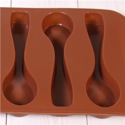 Форма силиконовая для шоколада "Ложки" (большая) 20*10 см, 6 ячеек