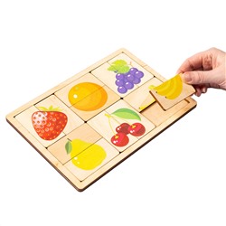 Развивающие деревянные пазлы «Фрукты, ягоды»