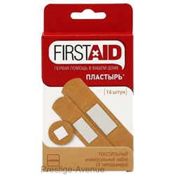 Пластырь FirstAid универсальный текстильный набор 16 шт.