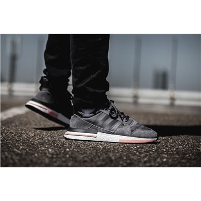 Кроссовки Adidas ZX500 RM Boost Grey Five/White-Clear Orange