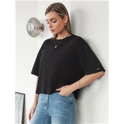 Укороченная футболка силуэта овер-сайз