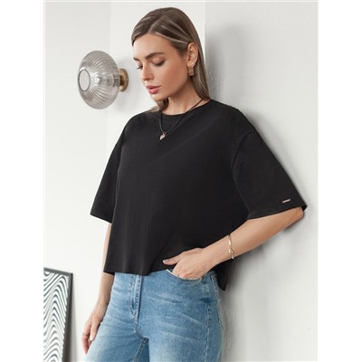 Укороченная футболка силуэта овер-сайз