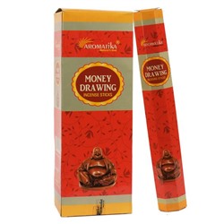 Aromatika MONEY DRAWING Incense Sticks (ПРИВЛЕЧЕНИЕ ДЕНЕГ ароматические палочки, Ароматика), шестигранник, 20 г.