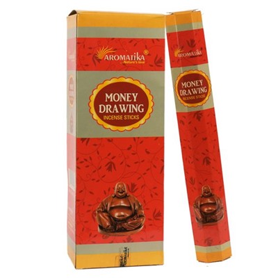 Aromatika MONEY DRAWING Incense Sticks (ПРИВЛЕЧЕНИЕ ДЕНЕГ ароматические палочки, Ароматика), шестигранник, 20 г.