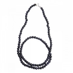 Бусы из камня СИНИЙ АВАНТЮРИН (синт.) - нечаянная радость, удача, везение, выигрыш (бусины по 4 мм., длина нити 45-47 см.), 1 шт.