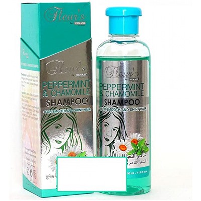 Fleur's PEPPERMINT & CHAMOMILE Shampoo, Hemani (Шампунь МЯТА И РОМАШКА, для гладкости и блеска волос, Хемани), 350 мл. - СРОК ГОДНОСТИ ДО 31 МАЯ 2025 ГОДА
