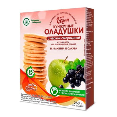 Дом Кедра. Кунжутные оладушки VEGAN с чёрной смородиной, 250г
