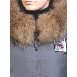 17-23 Пальто зимнее женское (холлофайбер, натуральный мех лисицы) размер M - 44 российский