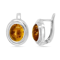 Серьги из серебра янтарь, СПН4158