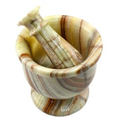 Ступка для специй из натурального камня оникс 125*125*120 №5
