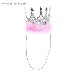 Корона «Царица», с камнями, на резинке, цвета МИКС