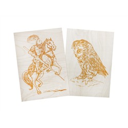 Доски с рисунком для выжигания 10 штук. Сложность рисунков «Мастер»