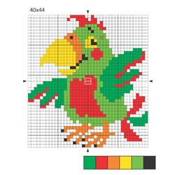 Набор для вышивания крестиком с пяльцами, иглой и рамкой «Попугай»